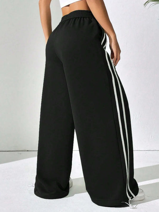 BRIGHT Striped Wide Leg  Pants