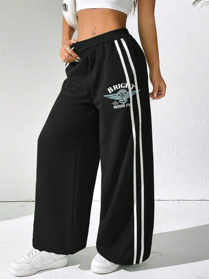 BRIGHT Striped Wide Leg  Pants