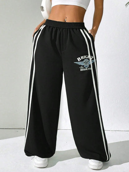 BRIGHT Striped Wide Leg  Pants