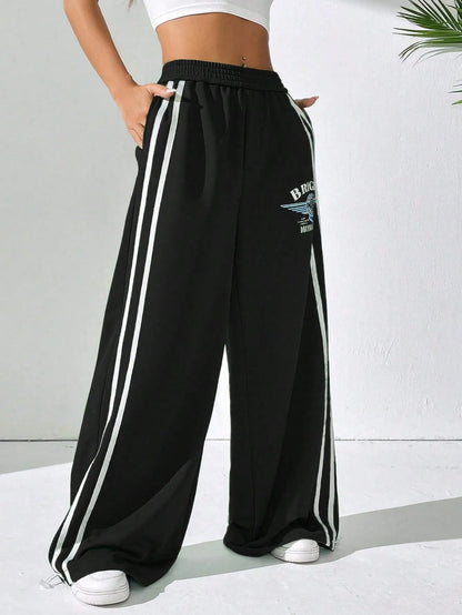 BRIGHT Striped Wide Leg  Pants