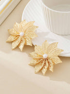 Leaf Symmetric Texture Earrings