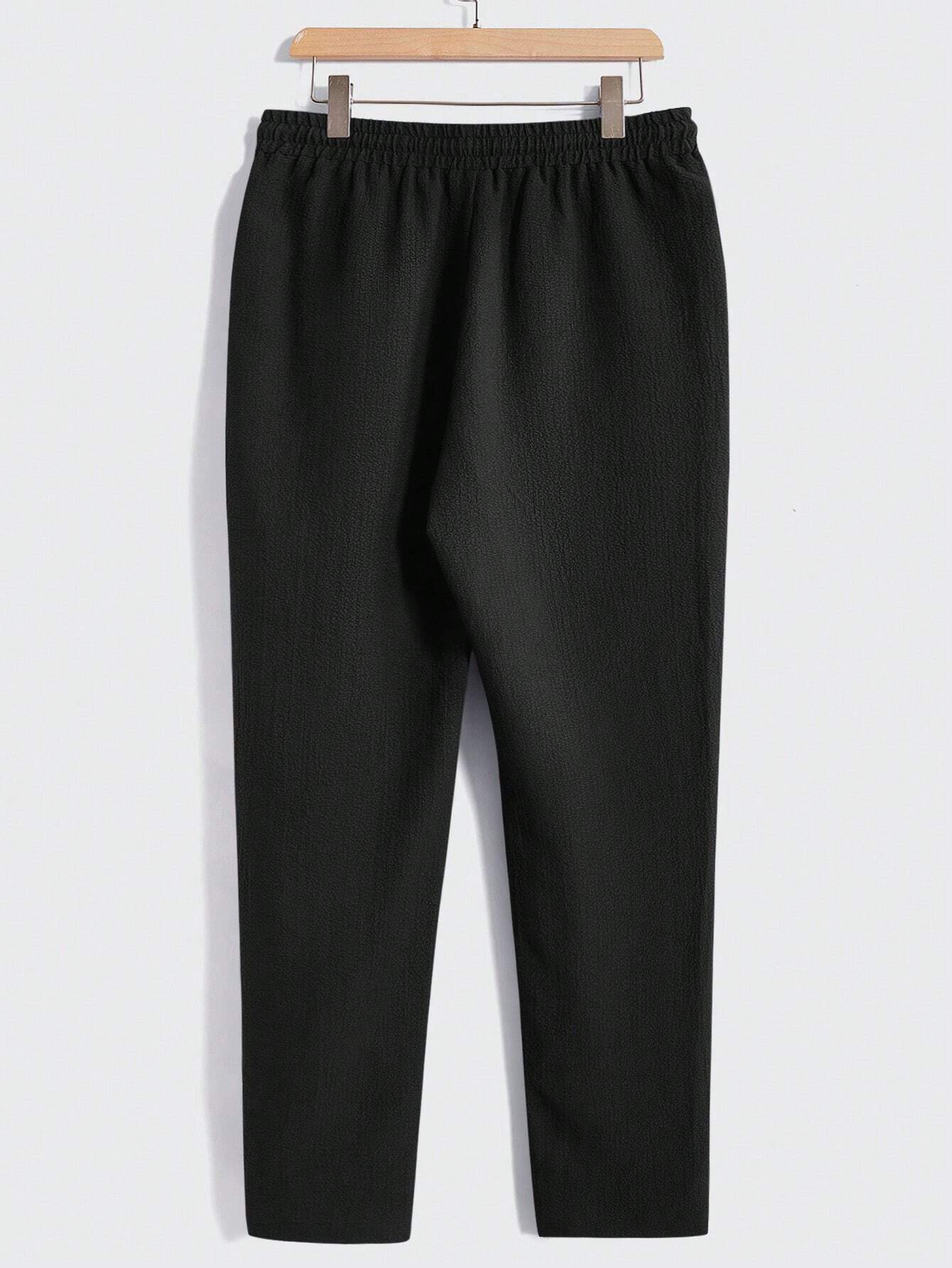 Solid Button Front Pocket Shirt And Pants Set