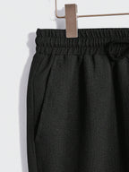 Solid Button Front Pocket Shirt And Pants Set