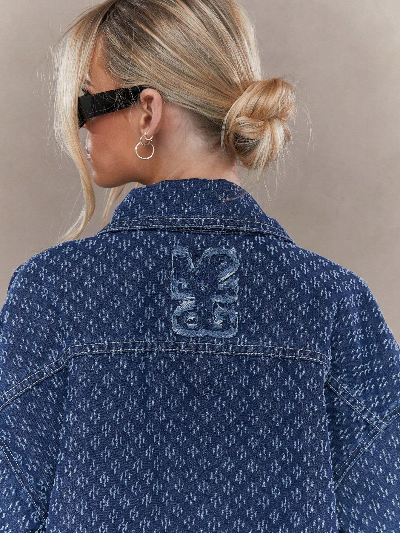 Embroidered Oversized Denim Shirt