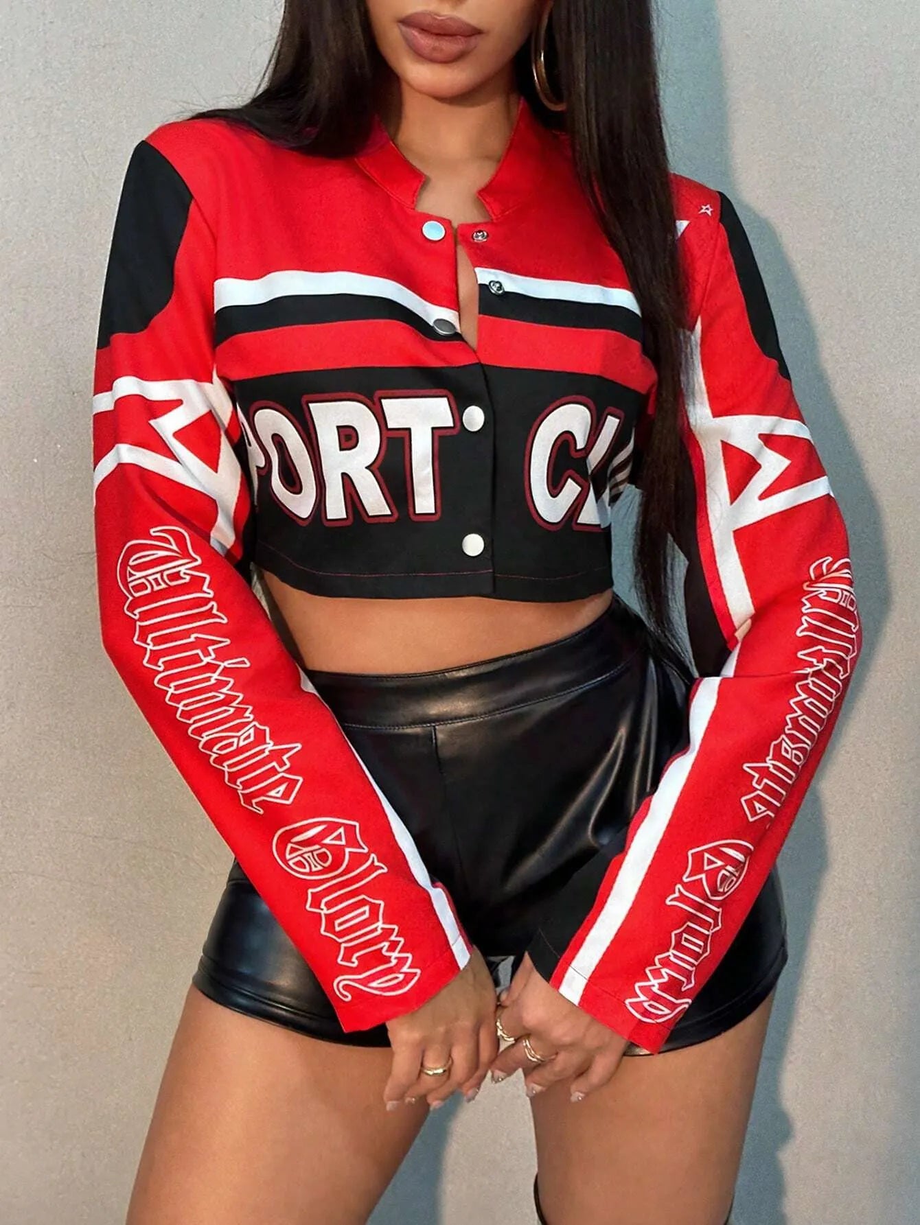 Cropped Biker Jacke