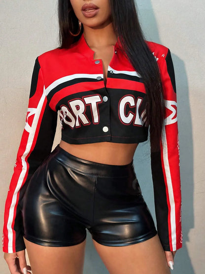 Cropped Biker Jacke