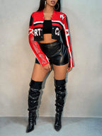 Cropped Biker Jacke