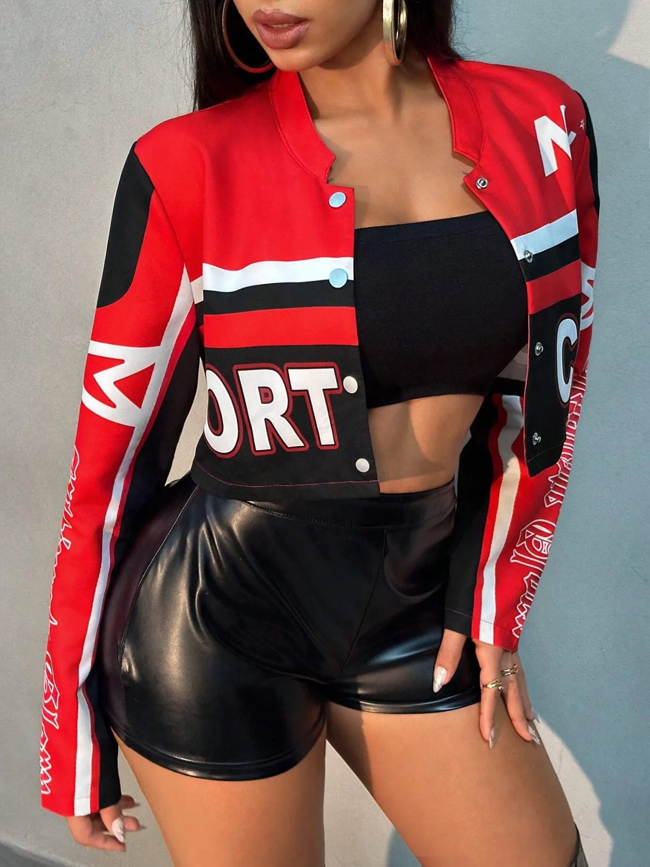 Cropped Biker Jacke