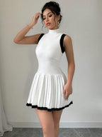 Pleated Sweater Dress