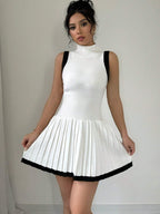 Pleated Sweater Dress