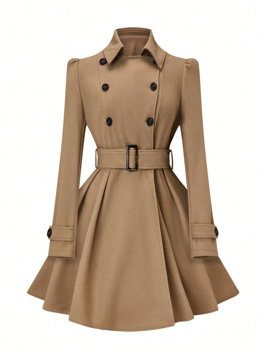 Double-Breasted Woolen Coat