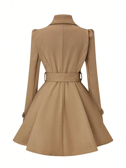 Double-Breasted Woolen Coat