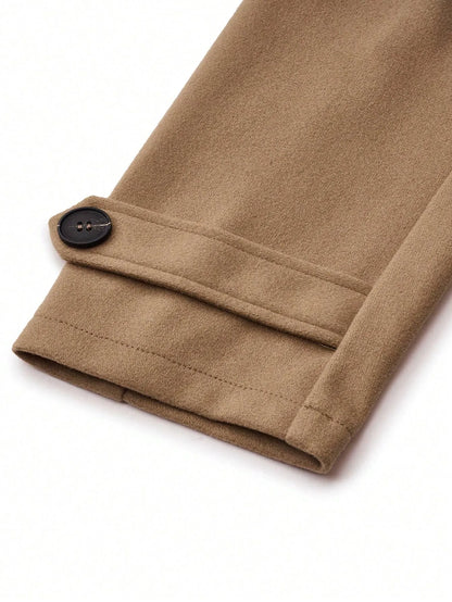 Double-Breasted Woolen Coat