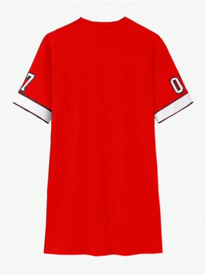 V-Neck Short Sleeve Casual Dress