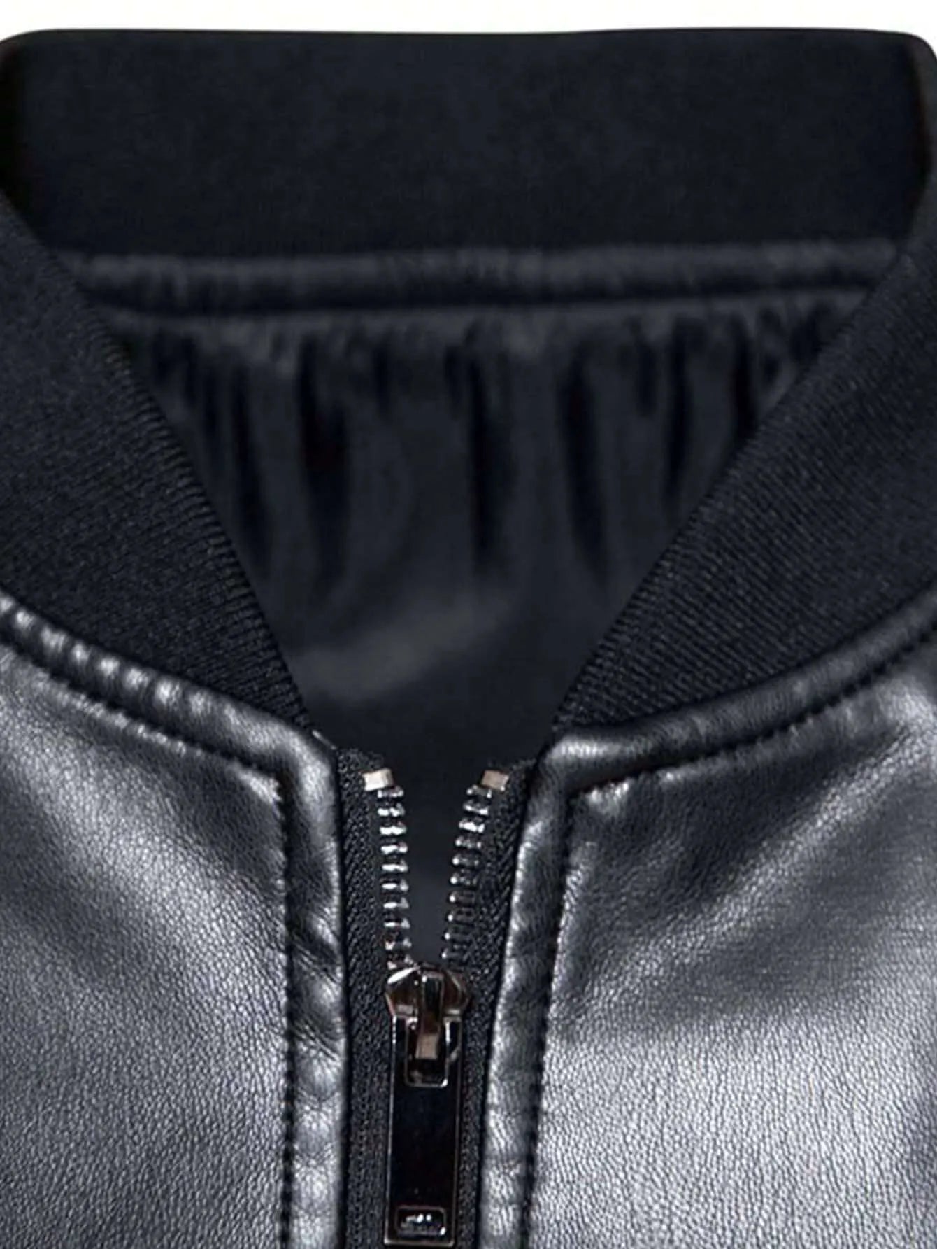 Zip-Up Leather Coat