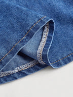 Cinched Waist Denim Slip Dress