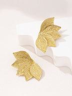Elegant Textured Leaf Earrings