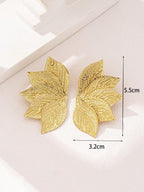 Elegant Textured Leaf Earrings