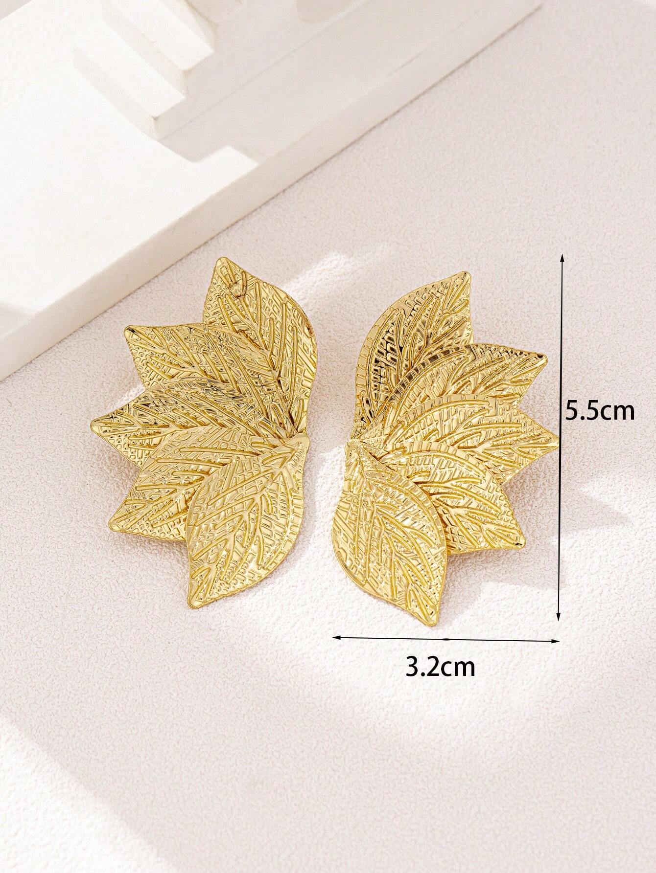 Elegant Textured Leaf Earrings