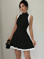 Pleated Sweater  Dress