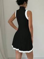 Pleated Sweater  Dress