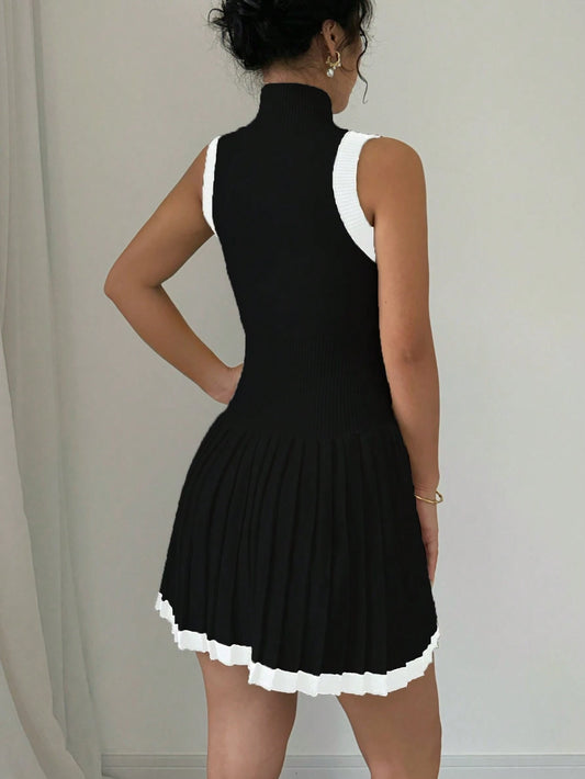 Pleated Sweater  Dress