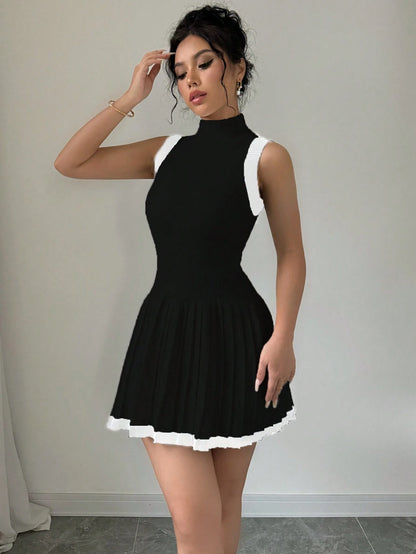 Pleated Sweater  Dress
