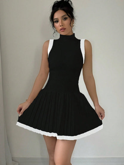 Pleated Sweater  Dress