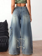 Pentagram Patch Baggy Jeans