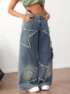 Pentagram Patch Baggy Jeans