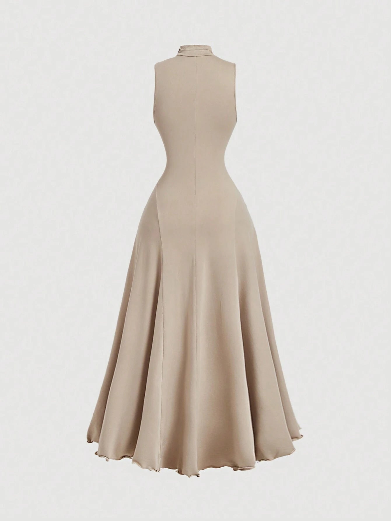 Beige dress on a light gray background