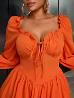 Tie Ruched Minimalist Short Dress