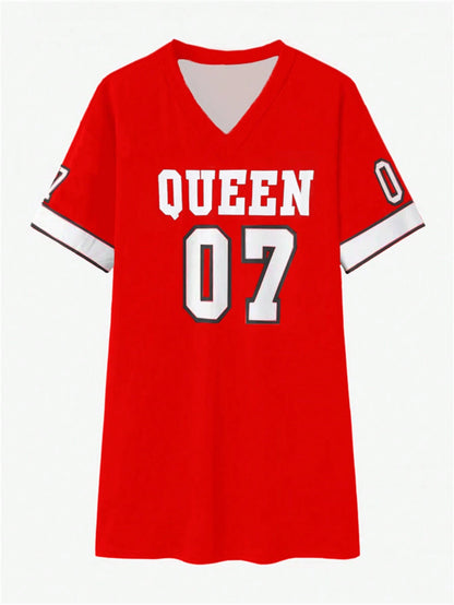 V-Neck Short Sleeve Casual Dress