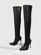 Pointed Toe Thigh High Boots