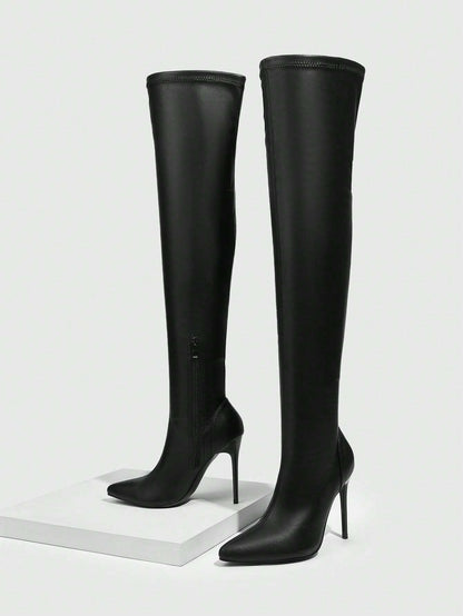 Pointed Toe Thigh High Boots