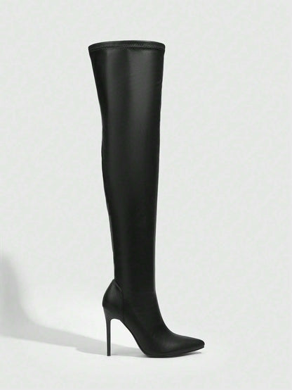Pointed Toe Thigh High Boots