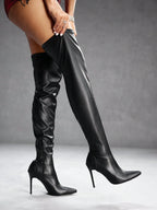 Pointed Toe Thigh High Boots