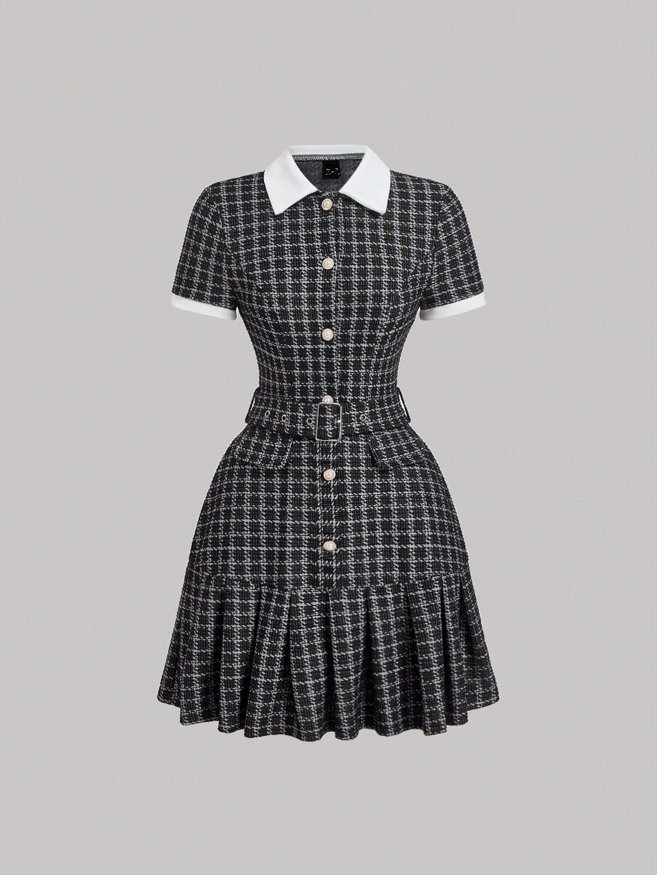 Vintage Plaid Patchwork Dress