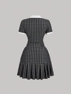 Vintage Plaid Patchwork Dress