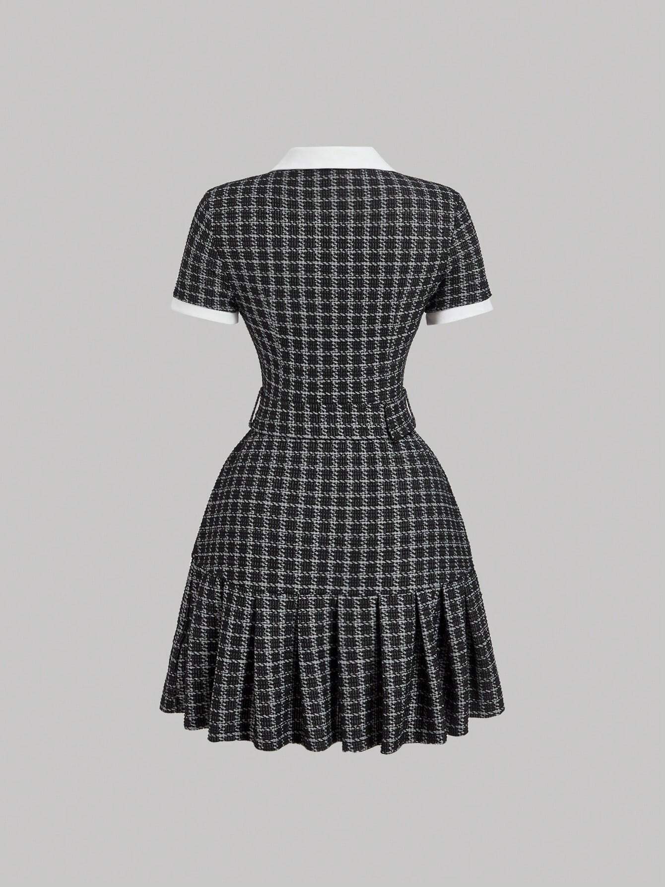 Vintage Plaid Patchwork Dress