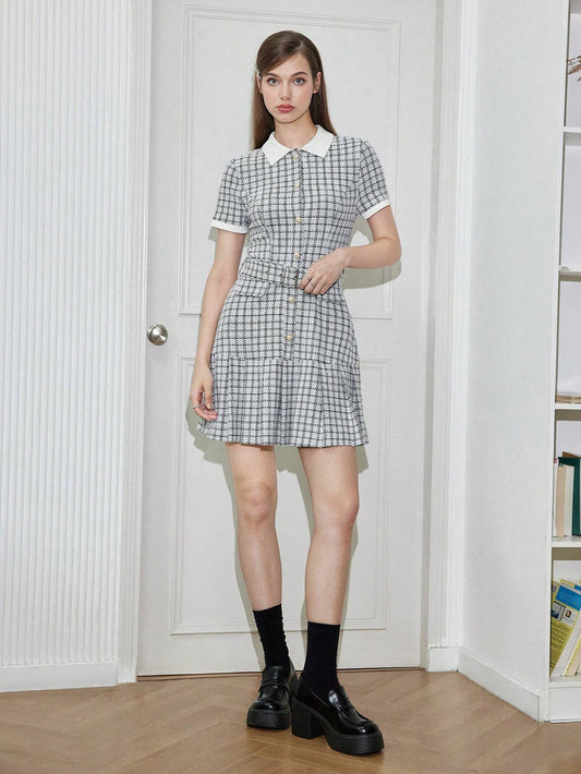Vintage Plaid Patchwork Dress