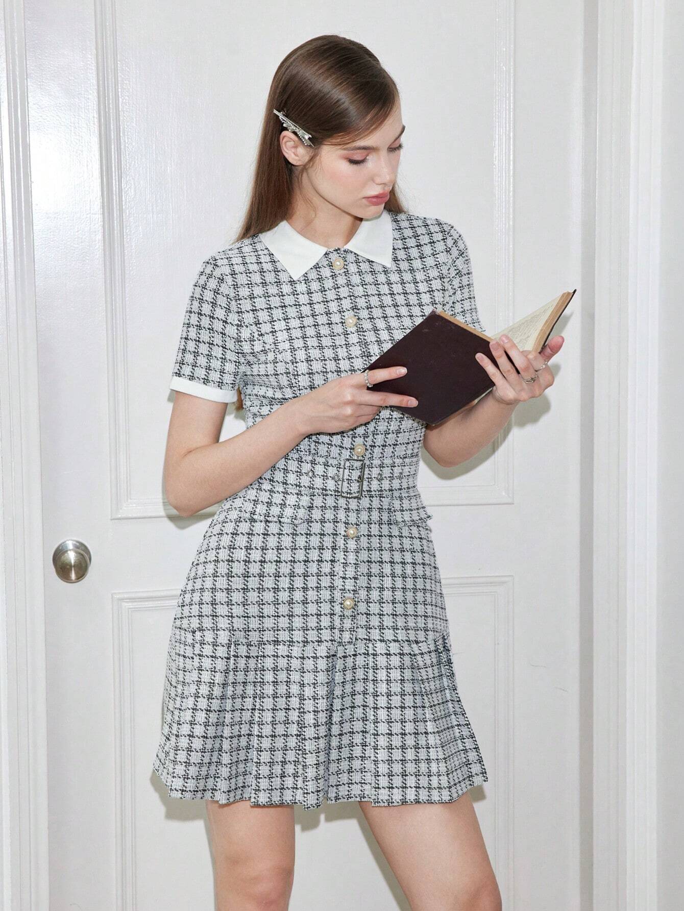 Vintage Plaid Patchwork Dress