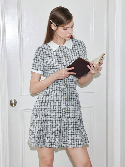 Vintage Plaid Patchwork Dress