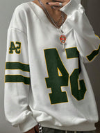 Faven White sweatshirt with the number 54