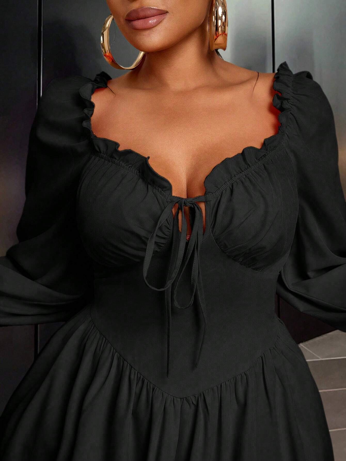 Tie Ruched Minimalist Short Dress