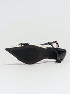 Elegant Embroidered Chain Pointed Toe Slip-On High Heel Sandals