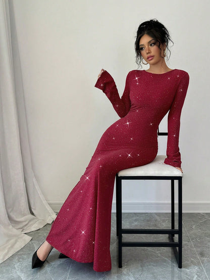 Bell Sleeves Elegant Maxi Dress