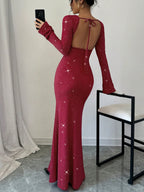 Bell Sleeves Elegant Maxi Dress