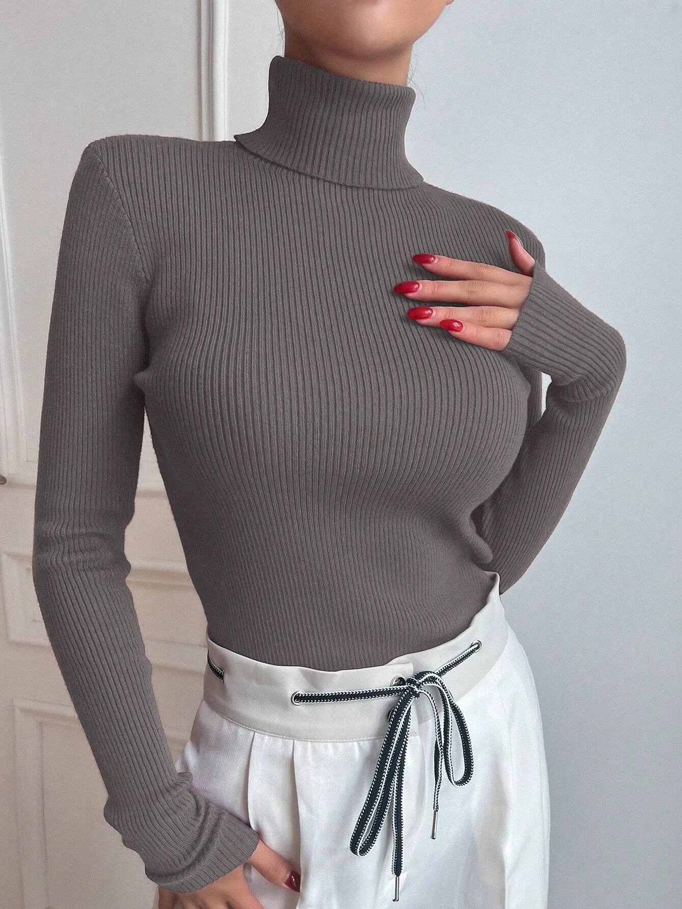 Ribbed Knit Turtlenecks