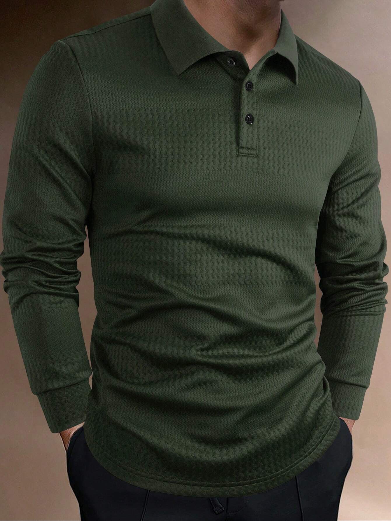 Solid Textured Polo  Shirt
